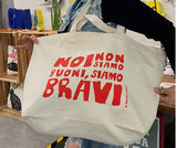 Shopper tela grande "Noi non siamo buoni, siamo bravi"